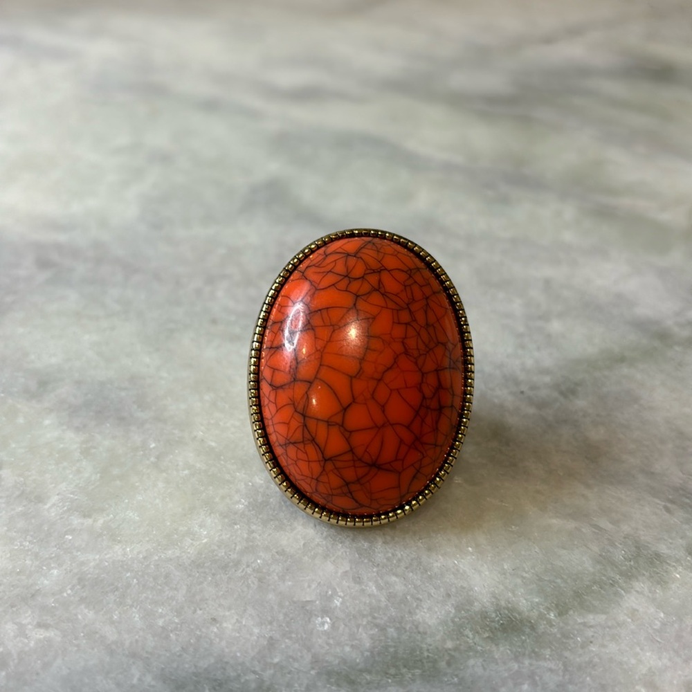 Coral statement ring $5 add on